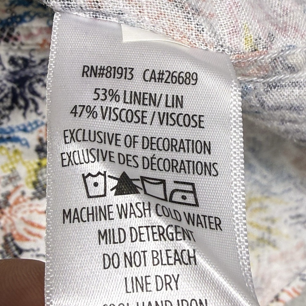 Robert Graham Linen Blend Men's Small Multicolor Short Sleeve Classic - Picture 4 of 8